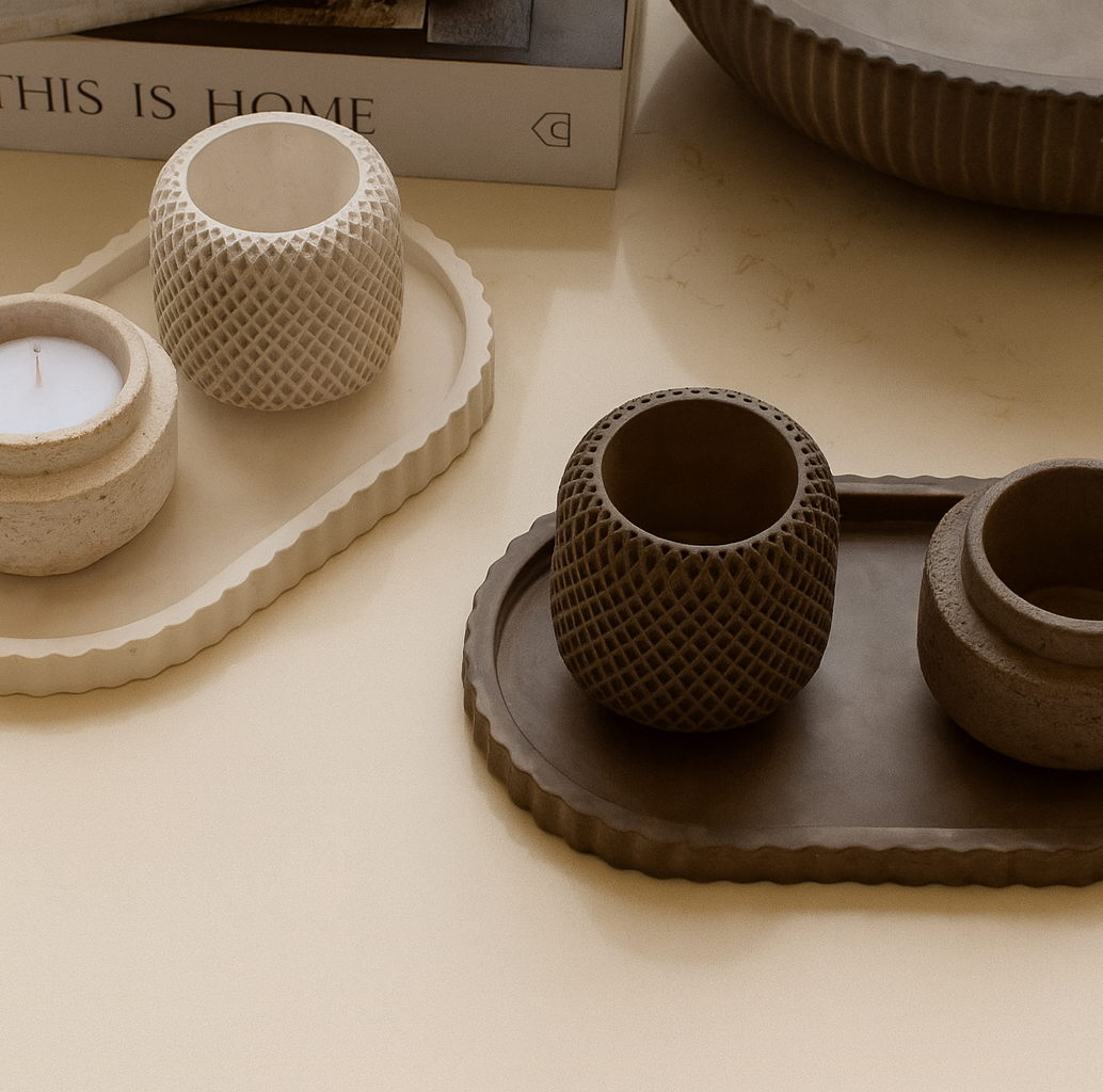 Stoneware Lattice Vessel